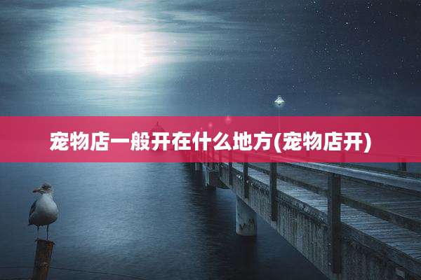 宠物店一般开在什么地方(宠物店开)