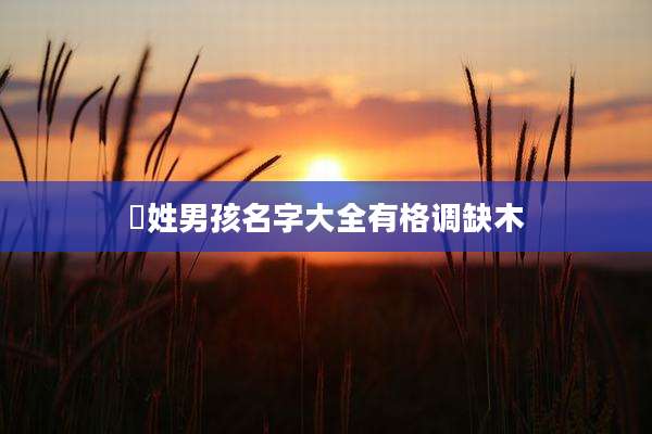 嵺姓男孩名字大全有格调缺木