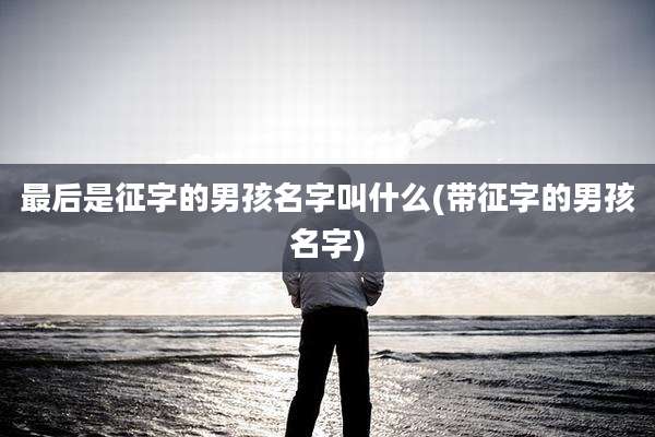 最后是征字的男孩名字叫什么(带征字的男孩名字)