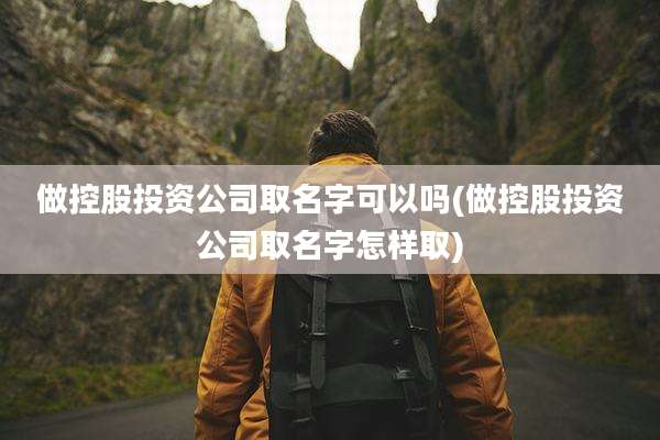 做控股投资公司取名字可以吗(做控股投资公司取名字怎样取)