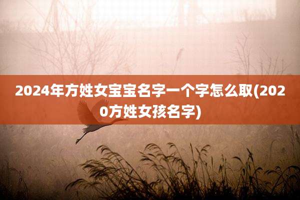 2024年方姓女宝宝名字一个字怎么取(2020方姓女孩名字)