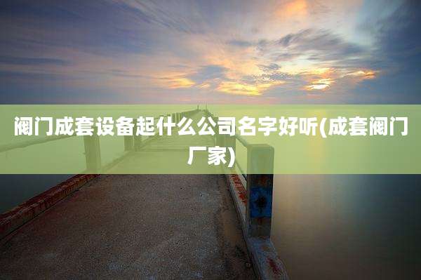 阀门成套设备起什么公司名字好听(成套阀门厂家)