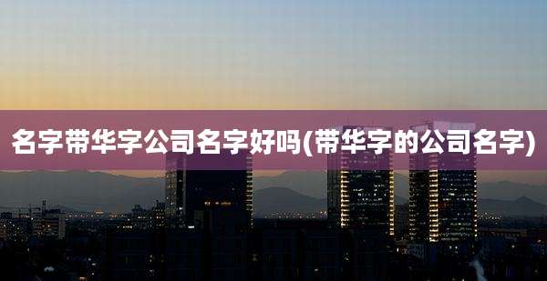 名字带华字公司名字好吗(带华字的公司名字)