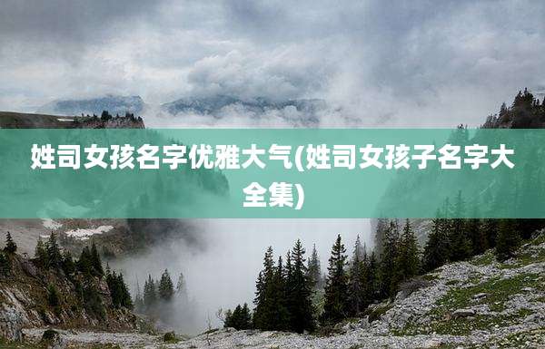 姓司女孩名字优雅大气(姓司女孩子名字大全集)
