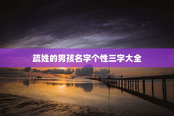 疏姓的男孩名字个性三字大全