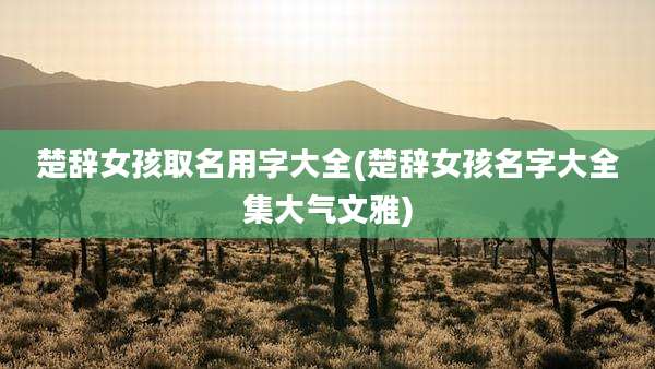 楚辞女孩取名用字大全(楚辞女孩名字大全集大气文雅)