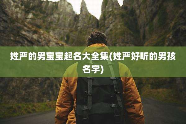 姓严的男宝宝起名大全集(姓严好听的男孩名字)