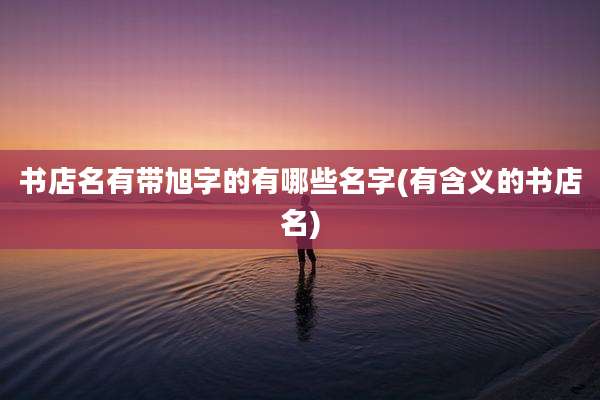 书店名有带旭字的有哪些名字(有含义的书店名)