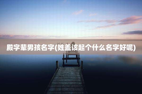 殿字辈男孩名字(姓盖该起个什么名字好呢)