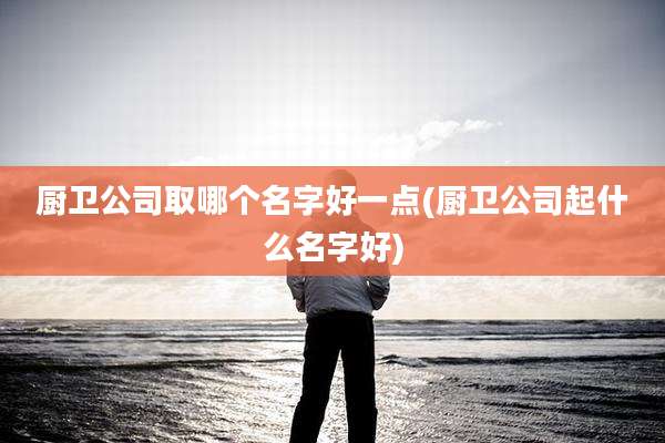 厨卫公司取哪个名字好一点(厨卫公司起什么名字好)