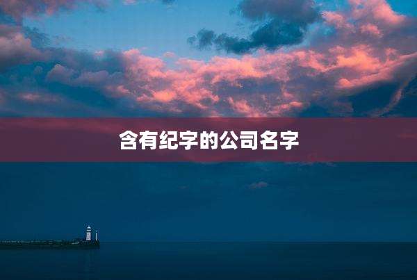 含有纪字的公司名字