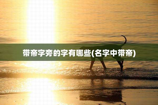 带帝字旁的字有哪些(名字中带帝)