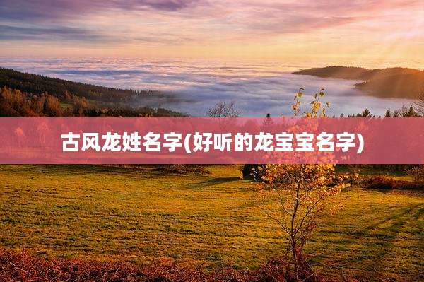 古风龙姓名字(好听的龙宝宝名字)