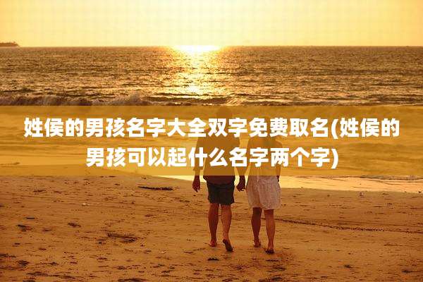 姓侯的男孩名字大全双字免费取名(姓侯的男孩可以起什么名字两个字)