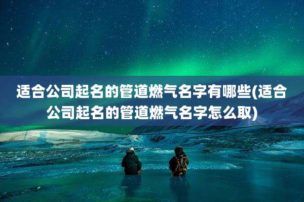 适合公司起名的管道燃气名字有哪些(适合公司起名的管道燃气名字怎么取)