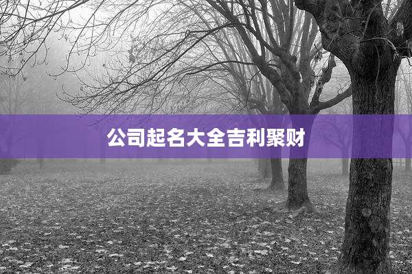 公司起名大全吉利聚财