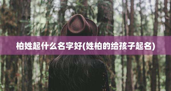 柏姓起什么名字好(姓柏的给孩子起名)