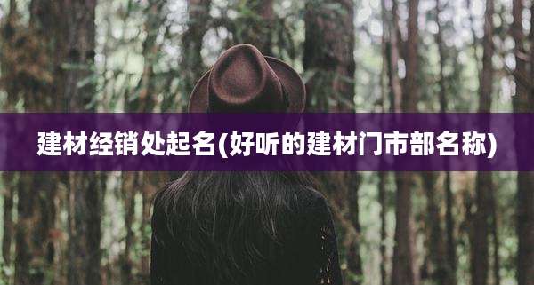 建材经销处起名(好听的建材门市部名称)