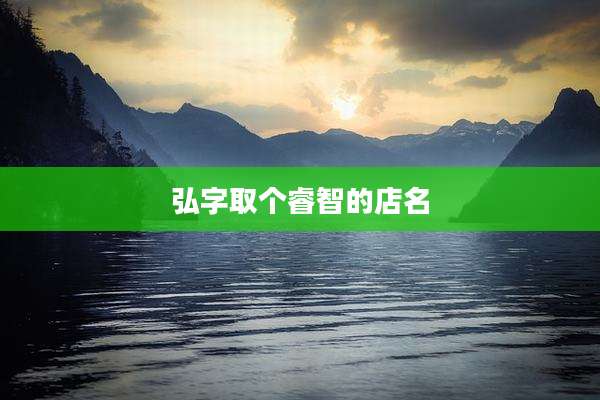 弘字取个睿智的店名