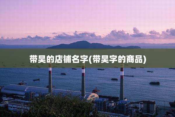 带昊的店铺名字(带昊字的商品)