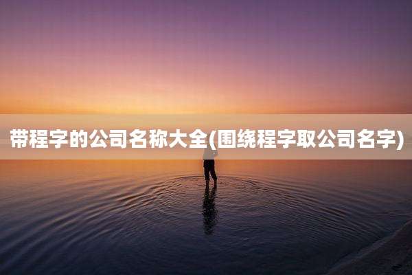 带程字的公司名称大全(围绕程字取公司名字)