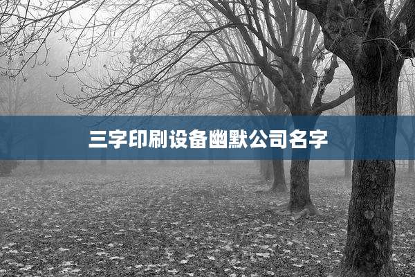 三字印刷设备幽默公司名字