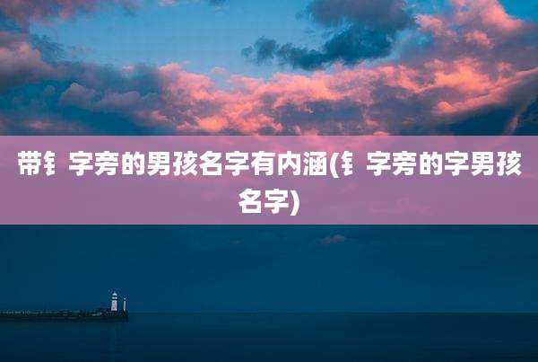 带钅字旁的男孩名字有内涵(钅字旁的字男孩名字)