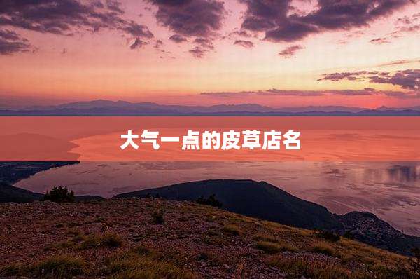 大气一点的皮草店名
