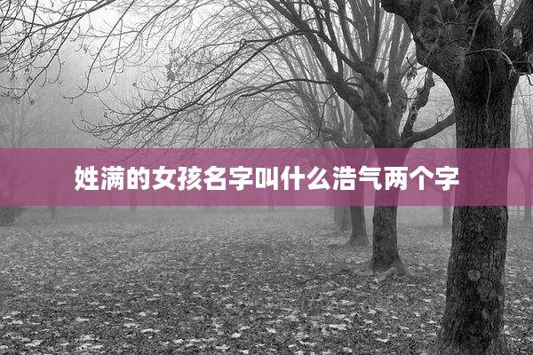 姓满的女孩名字叫什么浩气两个字