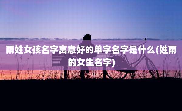 雨姓女孩名字寓意好的单字名字是什么(姓雨的女生名字)