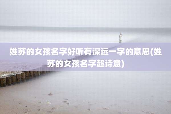 姓苏的女孩名字好听有深远一字的意思(姓苏的女孩名字超诗意)
