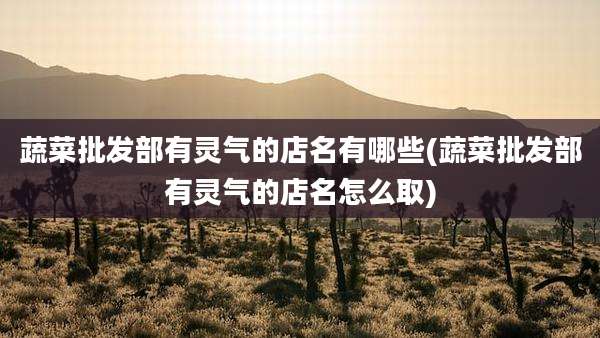 蔬菜批发部有灵气的店名有哪些(蔬菜批发部有灵气的店名怎么取)