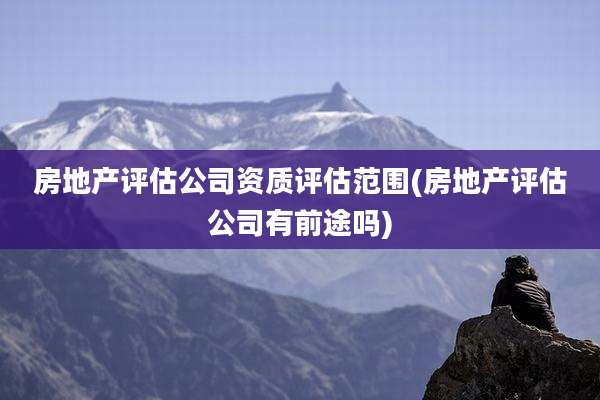 房地产评估公司资质评估范围(房地产评估公司有前途吗)