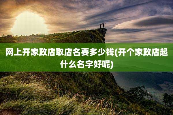 网上开家政店取店名要多少钱(开个家政店起什么名字好呢)