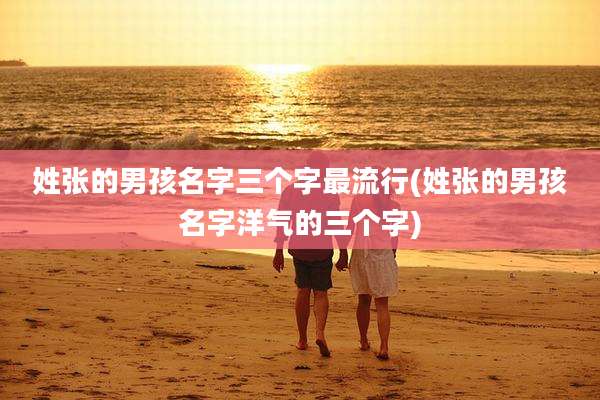姓张的男孩名字三个字最流行(姓张的男孩名字洋气的三个字)