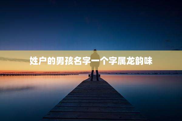 姓户的男孩名字一个字属龙韵味