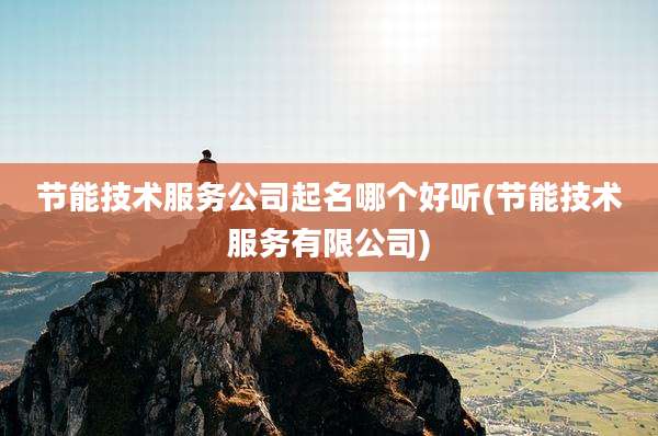 节能技术服务公司起名哪个好听(节能技术服务有限公司)