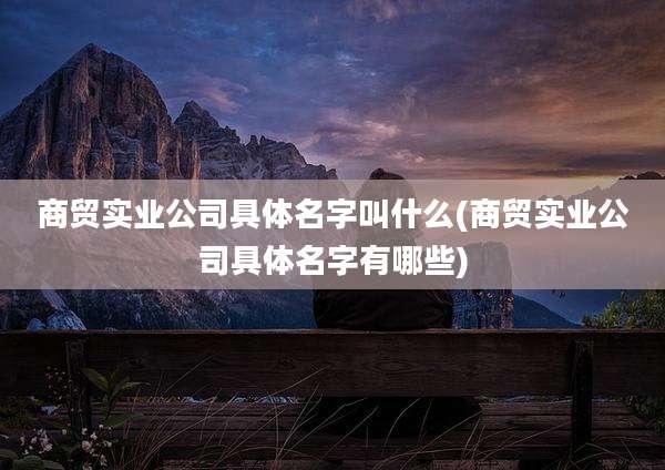 商贸实业公司具体名字叫什么(商贸实业公司具体名字有哪些)