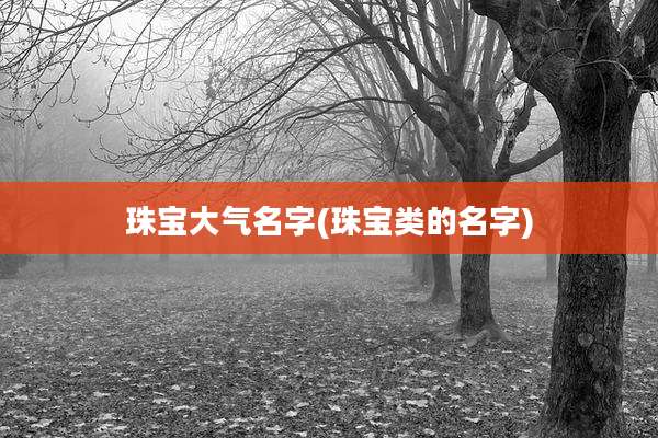 珠宝大气名字(珠宝类的名字)