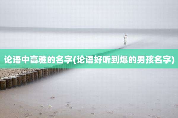 论语中高雅的名字(论语好听到爆的男孩名字)