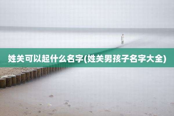 姓关可以起什么名字(姓关男孩子名字大全)