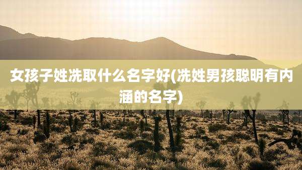 女孩子姓冼取什么名字好(冼姓男孩聪明有内涵的名字)