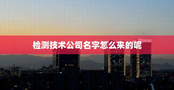 检测技术公司名字怎么来的呢