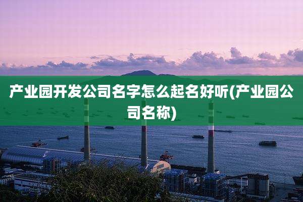 产业园开发公司名字怎么起名好听(产业园公司名称)