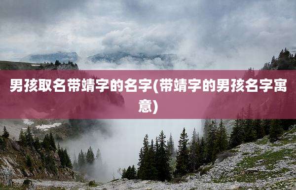 男孩取名带靖字的名字(带靖字的男孩名字寓意)
