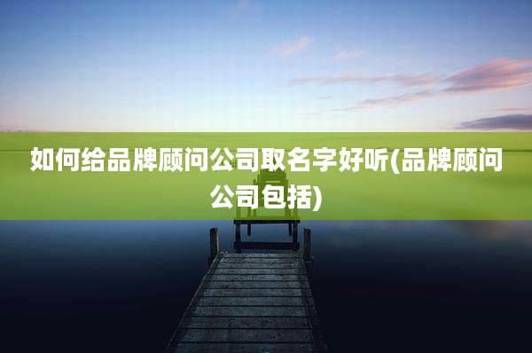 如何给品牌顾问公司取名字好听(品牌顾问公司包括)