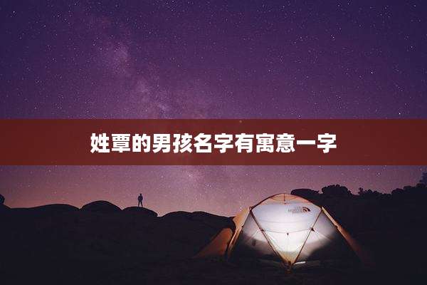 姓覃的男孩名字有寓意一字