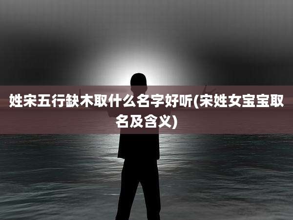 姓宋五行缺木取什么名字好听(宋姓女宝宝取名及含义)