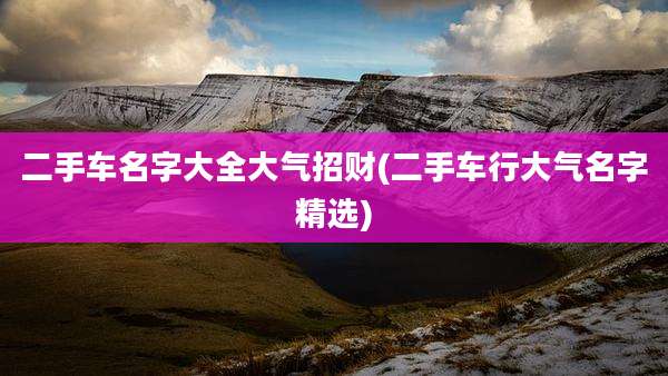 二手车名字大全大气招财(二手车行大气名字精选)