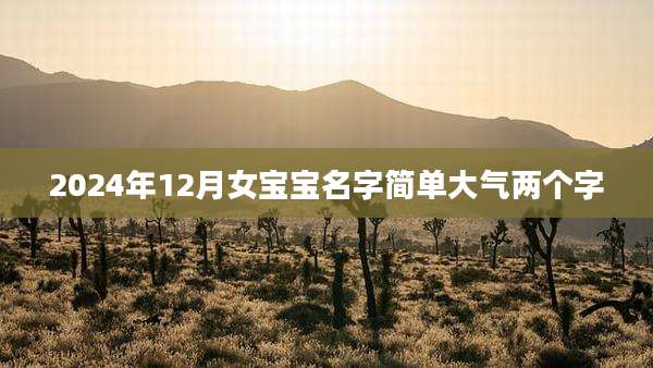 2024年12月女宝宝名字简单大气两个字